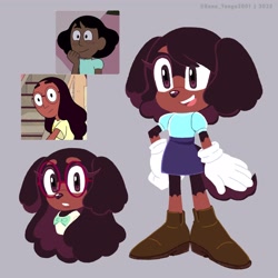 Size: 2048x2048 | Tagged: safe, artist:kanayanga, dog, cavalier king charles spaniel, connie maheswaran, mobianified, steven universe (series)