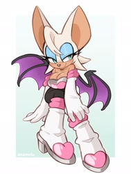 Size: 1548x2048 | Tagged: safe, artist:milkchaotea, rouge the bat, bat, female, solo