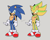 Size: 1168x943 | Tagged: safe, artist:scourgefrontier, sonic the hedgehog, hedgehog, blue fur, gloves, green eyes, green fur, male, shoes, socks, top surgery scars, yellow fur