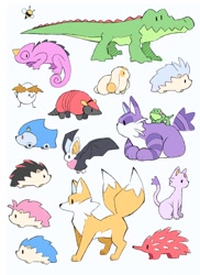 Size: 1600x2200 | Tagged: safe, artist:pauldrawsart, big the cat, blaze the cat, charmy bee, cream the rabbit, espio the chameleon, froggy, knuckles the echidna, metal sonic, mighty the armadillo, miles "tails" prower, robotnik, rouge the bat, shadow the hedgehog, silver the hedgehog, sonic the hedgehog, vector the crocodile, animalified, everyone is here, group, literal animal, simple background, wall of tags, white background