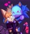 Size: 1791x2048 | Tagged: safe, artist:thegreengoose22, chaos sonic, miles "tails" prower, nine, sonic prime, 2025, brothers, duo, eyes closed, heart, hugging, looking at them, purple background, robot, simple background, smile, standing, valentine's day