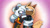 Size: 2048x1152 | Tagged: safe, artist:cinderghost22, tangle the lemur, whisper the wolf, lemur, wolf, 2025, alternate universe, au:timeskip (cinderghost22), clothes, cute, duo, female, gradient background, hair up, hugging, lesbian, looking at each other, mouth open, open smile, shipping, smile, standing, tail hug, tangle x whisper, uekawa style, wagging tail