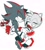 Size: 1640x1807 | Tagged: safe, artist:0ni91ri, amy rose, shadow the hedgehog, 2025, age difference, amy x shadow, blushing, bouquet, duo, eyes closed, flower, flower bouquet, holding something, letter, limited palette, rose, shipping, simple background, smile, straight, white background