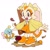 Size: 1300x1300 | Tagged: safe, artist:weon1119, cheese (chao), cream the rabbit, chao, rabbit, brown eyes, cream fur, dress, duo, jacket, shoes