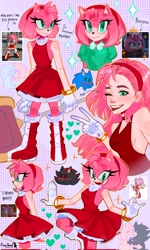 Size: 1226x2048 | Tagged: safe, artist:roisuhanah, amy rose, hedgehog, human, female, humanized, piko piko hammer, solo