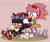 Size: 1991x1661 | Tagged: safe, artist:scruffiberri, amy rose, shadow the hedgehog, hedgehog, classic amy, cute, duo, female, flower, male