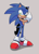 Size: 690x952 | Tagged: safe, artist:scourgefrontier, sonic the hedgehog, hedgehog, blue fur, gloves, green eyes, male, posing, shoes, socks, solo