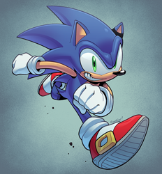Size: 794x856 | Tagged: safe, artist:scourgefrontier, sonic the hedgehog, hedgehog, blue fur, gloves, green eyes, male, shoes, socks