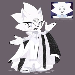 Size: 2048x2048 | Tagged: safe, artist:kanayanga, wolf, mobianified, steven universe (series), white diamond