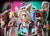 Size: 900x650 | Tagged: safe, artist:glitcher, e-123 omega, hope kintobor, rouge the bat, shadow the hedgehog, abstract background, g.u.n. commander, group