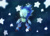 Size: 2048x1463 | Tagged: safe, artist:giiadas-art, sonic the hedgehog, sonic cd, 2025, :o, classic sonic, from above, grass, looking up, mouth open, nighttime, outdoors, redraw, signature, solo, standing, star (symbol)