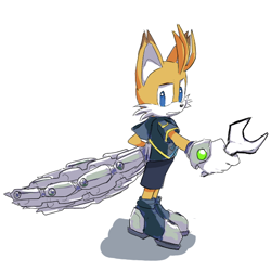 Size: 564x564 | Tagged: safe, artist:firepowur, miles "tails" prower, nine, sonic prime