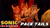 Size: 1192x670 | Tagged: safe, artist:nerey006, miles "tails" prower, tails doll, oc, oc:tails.exe, human, 3d, black sclera, blood, humanized, mmd, partially humanized, self paradox, trio