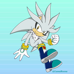 Size: 894x894 | Tagged: safe, artist:lunarozza, silver the hedgehog, 2025