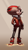 Size: 556x1000 | Tagged: safe, artist:residentevilffs, shadow the hedgehog, hedgehog, black fur, clothes, fingerless gloves, gradient background, gun holster, jacket, looking offscreen, male, red eyes, red fur, shoes, solo