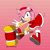 Size: 1500x1500 | Tagged: safe, artist:lunarozza, amy rose, abstract background, piko piko hammer