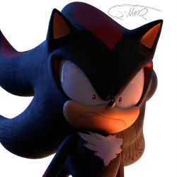 Size: 2250x2246 | Tagged: safe, artist:q--mark, shadow the hedgehog, sonic the hedgehog 3 (film), 2025, 3d, faic, frown, looking offscreen, meme, redraw, shrunken pupils, simple background, solo, transparent background