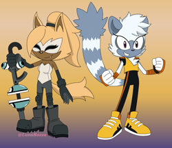 Size: 1640x1420 | Tagged: safe, artist:lunarozza, tangle the lemur, whisper the wolf
