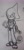 Size: 1476x3072 | Tagged: safe, artist:shadpiokisses, espio the chameleon, 2025, chameleon, clothes, eyelashes, fingerless gloves, freckles, frown, line art, looking at viewer, male, monochrome, pencilwork, simple background, solo, traditional media