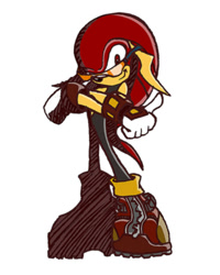Size: 400x500 | Tagged: safe, artist:dillo64, mighty the armadillo, 2006, arms folded, looking at viewer, riders style, simple background, smile, solo, standing, thumbs up, white background