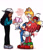 Size: 1756x2048 | Tagged: safe, artist:just_marcyart, artist:justmarcysstuff, knuckles the echidna, maddie wachowski, miles "tails" prower, sonic the hedgehog, human, 2025, english text, group, looking at each other, mother's day, mouth open, movie style, on head, open smile, simple background, smile, team sonic, white background