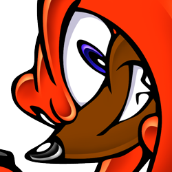 Size: 700x700 | Tagged: safe, artist:blackeditsgalore, artist:yuji uekawa, editor:blackeditsgalore, knuckles the echidna, 2023, black edit, dark skin, edit, icon, simple background, solo, transparent background, uekawa style