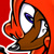 Size: 700x700 | Tagged: safe, artist:blackeditsgalore, artist:yuji uekawa, editor:blackeditsgalore, knuckles the echidna, 2023, alternate version, black edit, dark skin, edit, icon, looking at viewer, outline, red background, simple background, smile, solo, uekawa style