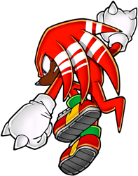 Size: 543x688 | Tagged: safe, artist:hydrocities-left, artist:yuji uekawa, editor:hydrocities-left, knuckles the echidna, 2019, black edit, dark skin, edit, simple background, solo, transparent background, uekawa style