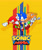 Size: 1928x2309 | Tagged: safe, artist:tripplejaz, knuckles the echidna, miles "tails" prower, sonic the hedgehog, echidna, fox, hedgehog, sonic mania, 2017, abstract background, chaos emerald, classic knuckles, classic sonic, classic tails, clenched teeth, flying, frown, holding something, logo, looking at viewer, looking offscreen, smile, spinning tails, team sonic, trio