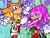 Size: 1920x1440 | Tagged: safe, artist:fishflop, knuckles the echidna, sonic the hedgehog, super sonic, echidna, hedgehog, 2024, archie, duo, hyper form, hyper knuckles, male, redraw, super form