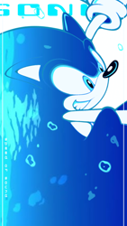 Size: 900x1600 | Tagged: safe, artist:flipeart2, sonic the hedgehog, hedgehog, 2025, bubbles, character name, male, phone wallpaper, solo, text, underwater, wallpaper, water