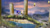 Size: 1192x670 | Tagged: safe, artist:orioto, sonic the hedgehog, hedgehog, aquatic ruin zone, sonic the hedgehog 2, 2008, after effect, bricks, bush, flower, fruit, grass, male, pillar, realism, ring, running, scenery, solo, sunset, surrealism