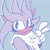 Size: 2048x2048 | Tagged: safe, artist:birddrawstuff, silver the hedgehog, 2024, bigender, eyelashes, flat colors, grey background, icon, looking at viewer, simple background, smile, solo, solo bigender, v sign