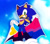Size: 1542x1344 | Tagged: safe, artist:weirdozjunkary, sonic the hedgehog, 2025, abstract background, ace, asexual, asexual pride, bandana, bisexual, bisexual pride, clouds, flag, holding something, looking at viewer, looking down at viewer, outline, polyamorous, polyamorous pride, pride, pride flag, smile, solo, wink