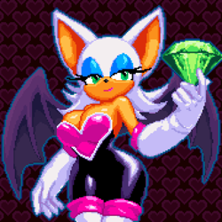Size: 1200x1200 | Tagged: safe, artist:jelly_blox, rouge the bat, gem