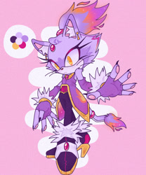 Size: 1047x1257 | Tagged: safe, artist:castielbuzz, blaze the cat, redesign, solo, whiskers