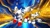 Size: 1920x1080 | Tagged: safe, artist:soniclover82, miles "tails" prower, sonic the hedgehog, fox, hedgehog, 2024, abstract background, back to back, duo, male, wallpaper