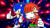 Size: 1192x670 | Tagged: safe, artist:soniclover82, knuckles the echidna, sonic the hedgehog, echidna, hedgehog, 2024, abstract background, alternate version, duo, male, thumbs up, wallpaper