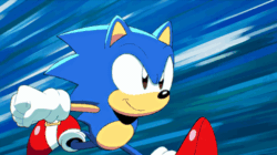 Size: 498x278 | Tagged: safe, sonic the hedgehog, hedgehog, sonic origins, animated, classic sonic, edit, editor needed, gif, infinite loop, male, running, solo