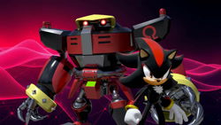 Size: 1192x670 | Tagged: safe, artist:soniclover82, e-123 omega, shadow the hedgehog, 3d, alternate version, duo, wallpaper