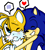 Size: 518x572 | Tagged: safe, artist:noki-woo, miles "tails" prower, sonic the hedgehog, 2008, age difference, blushing, clenched teeth, duo, eyes closed, frown, gay, heart, hugging, one eye closed, shipping, simple background, smile, sonic x tails, sweatdrop, white background