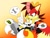 Size: 4000x3000 | Tagged: safe, artist:fartist2020, fiona fox, miles "tails" prower, fox, dialogue, duo, flat colors, gradient background, screw, speech bubble, talking, wrench