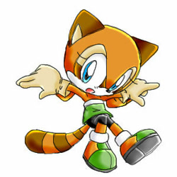 Size: 300x300 | Tagged: safe, artist:kazemirai, marine the raccoon, sonic rush adventure, 2007, arms out, cute, looking at viewer, marineabetes, mouth open, open smile, pointing, simple background, smile, smiling at viewer, solo, white background