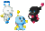 Size: 287x196 | Tagged: artist needed, safe, chao, animated, cute, dark chao, floating, gif, hero chao, neutral chao, pixel art, simple background, transparent background, trio