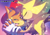 Size: 1566x1085 | Tagged: safe, artist:risziarts, sally acorn, sonic the hedgehog, super sonic, crying, duo, eyes closed, holding hands, sally x sonic, shipping, straight, super form, tears, tears of happiness