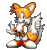Size: 680x720 | Tagged: safe, editor:jaminux, miles "tails" prower, 2022, animated, edit, gif, holding tail, salute, simple background, smile, smiling at viewer, solo, sonic advance, sprite, standing, transparent background, upscaled