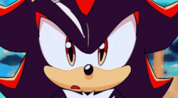Size: 498x276 | Tagged: safe, shadow the hedgehog, hedgehog, angry, animated, looking at viewer, male, solo