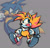 Size: 1082x1038 | Tagged: safe, artist:jojoleafy1234, miles "tails" prower, sonic the hedgehog, fox, hedgehog, 2025, backpack, duo, grey background, jetpack, simple background, sketch, smile, species swap