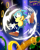 Size: 800x1000 | Tagged: safe, artist:ishida1694, sonic the hedgehog, hedgehog, 2019, abstract background, classic sonic, elemental shield, hidden palace zone, jumping, looking up, male, mid-air, ring, shield (power-up), solo, sparkles, thunder shield