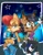 Size: 3234x4096 | Tagged: safe, artist:praquina, nicole the hololynx, sally acorn, duo, heart, holding hands, lesbian, nicole x sally, outline, shipping, sitting, star (symbol)